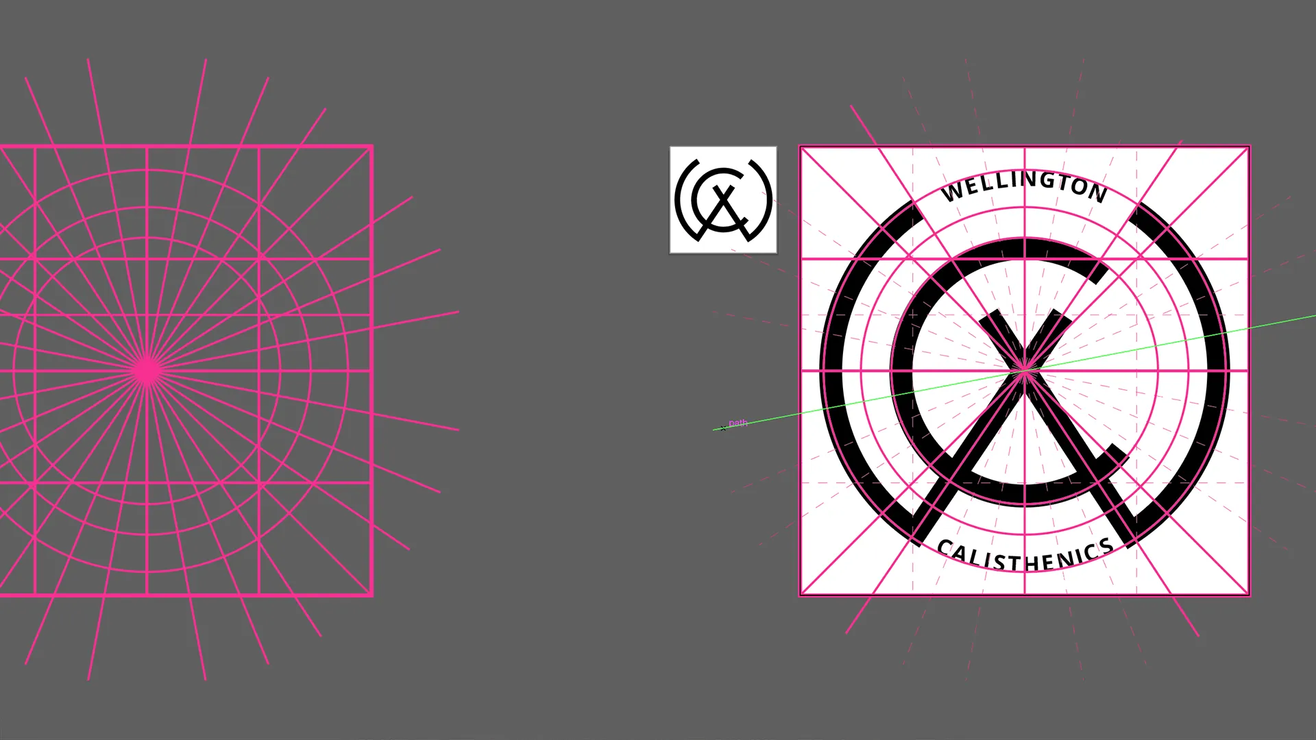 Work in progress, behind the Wellington Calisthenics logomark